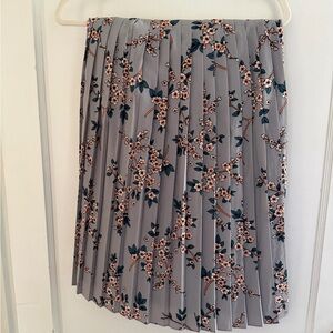Banana Republic Floral A-Line Skirt - Gray and Orange
